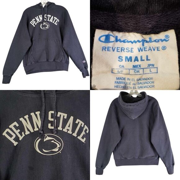 Vintage Penn State Sweatshirt Men’s Small S Blue Hoodie Champion Reverse Weave - Picture 1 of 11
